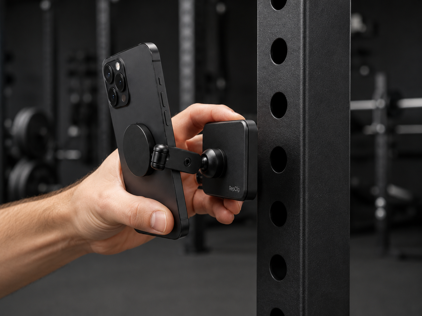 RepClip mounted on a rack